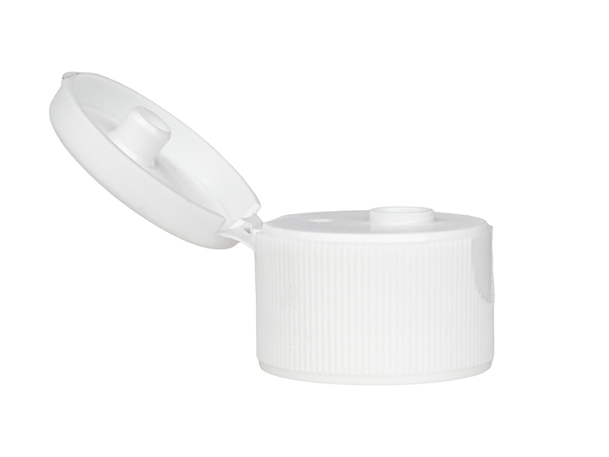 28/410 Finish, White, Caps, Dispensing, Fine Ribbed, Snap-Top, .250" Orf