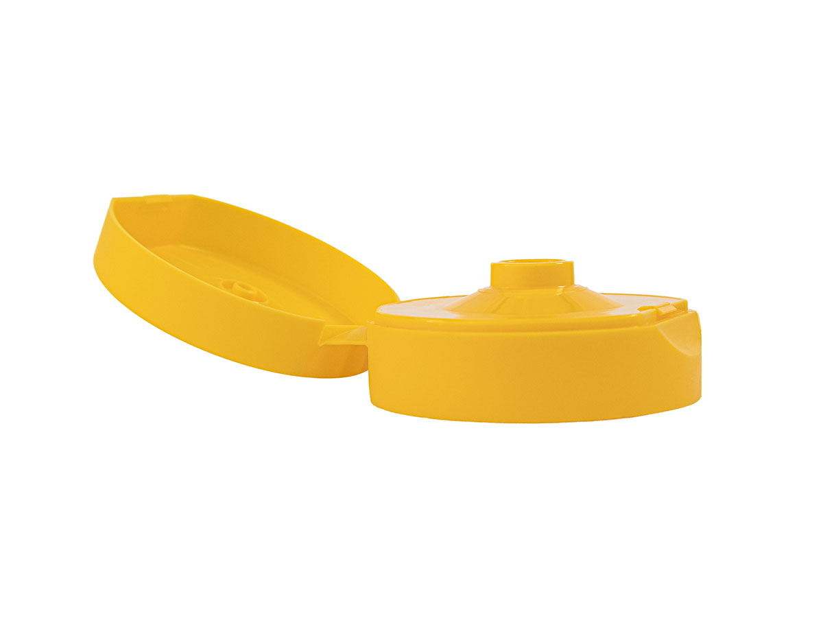 38/400 Finish, Yellow, Caps, PP, Dispensing, Matte, Snap-Top, .396" Orf, HS Lnr