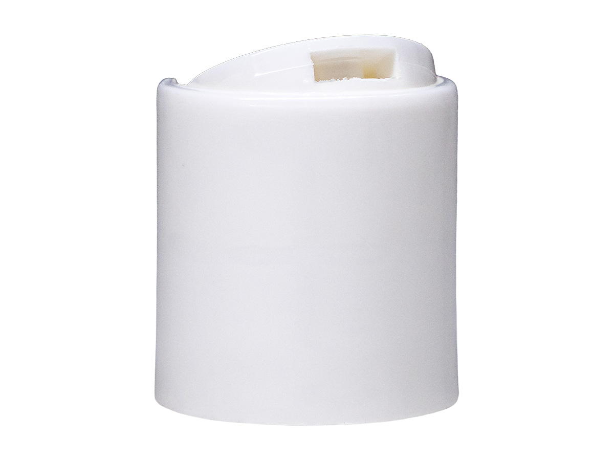 20/410 Finish, White, Caps, Dispensing, Smooth, Disc-Top, .278" Orf, (D)