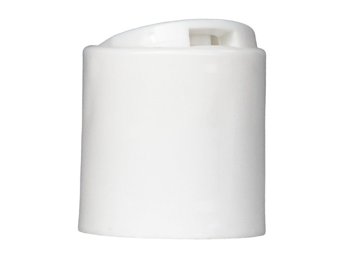 24/410 Finish, White, Caps, Dispensing, Smooth, Disc-Top, .310" Orf, (D)