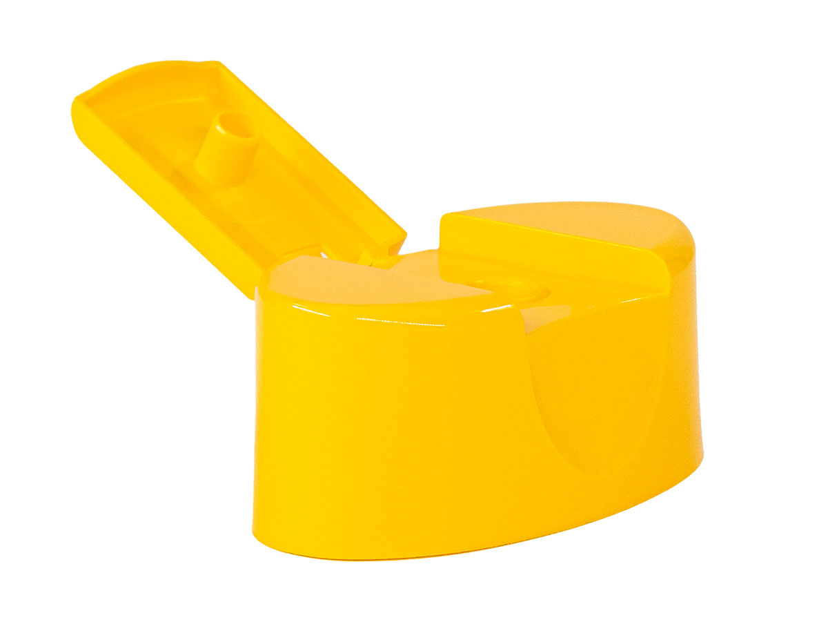 22mm Finish, Yellow, Caps, Dispensing, Smooth, Euro Oval Snap-Top, .245" Orf