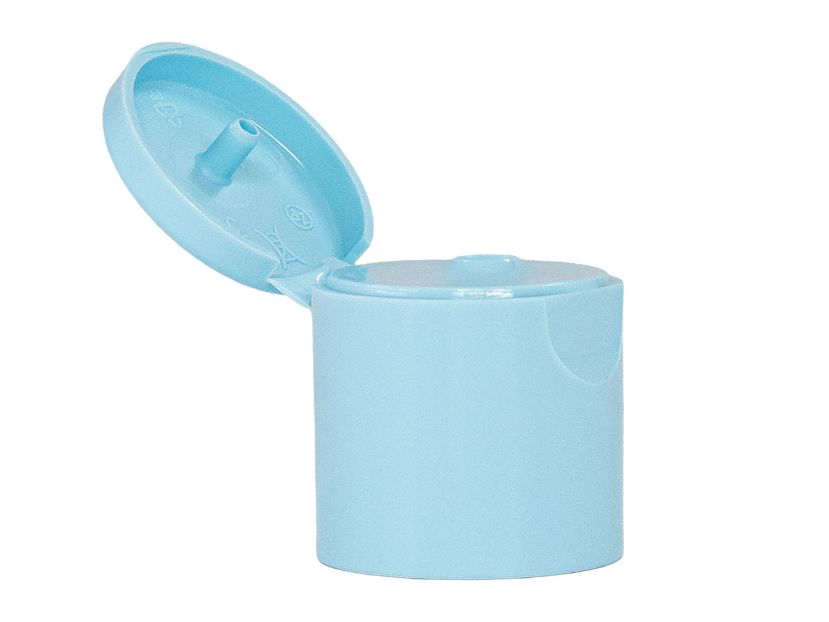 24/415 Finish, Light Blue, Caps, Dispensing, Smooth, Snap-Top, .120" Orf