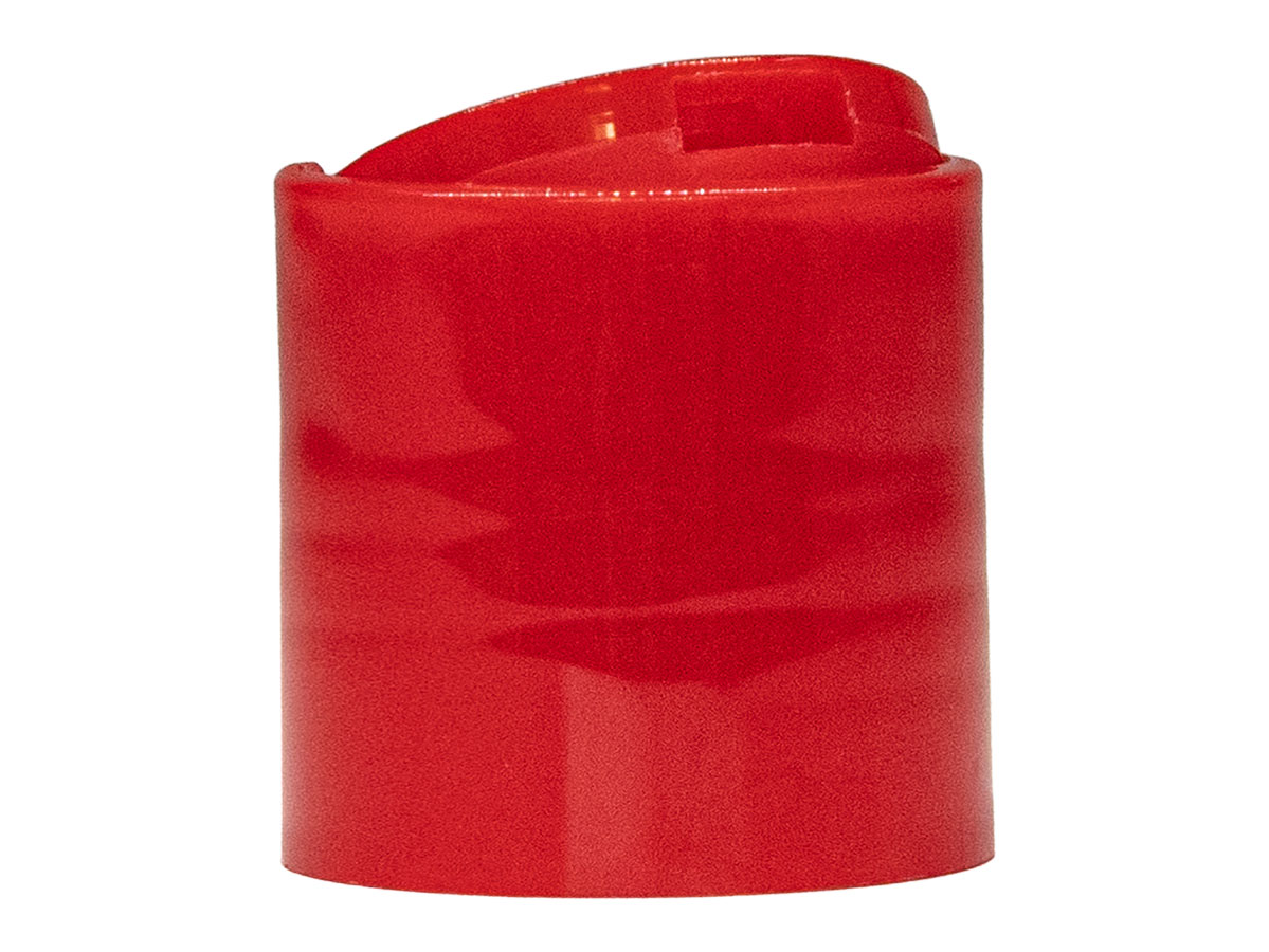 28/410 Finish, Red, Caps, Dispensing, Smooth, Disc-Top, .325" Orf, (F)