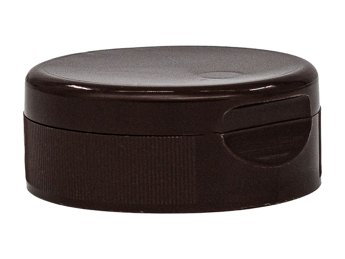 38/400 Finish, Brown, Caps, Dispensing, Fine Ribbed, Snap-Top, .245" Orf, HS Lnr