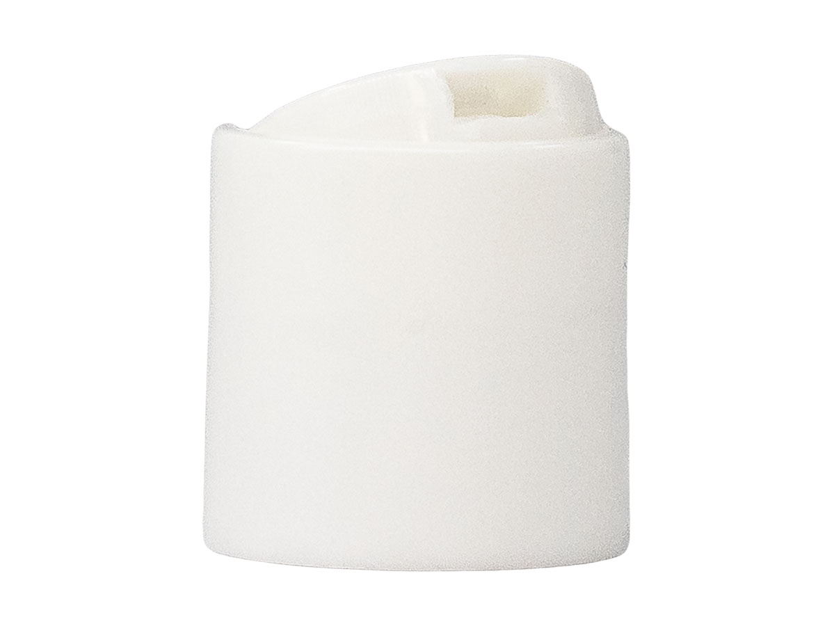 24/410 Finish, White, Caps, Dispensing, Smooth, Disc-Top, .312" Orf, (D)