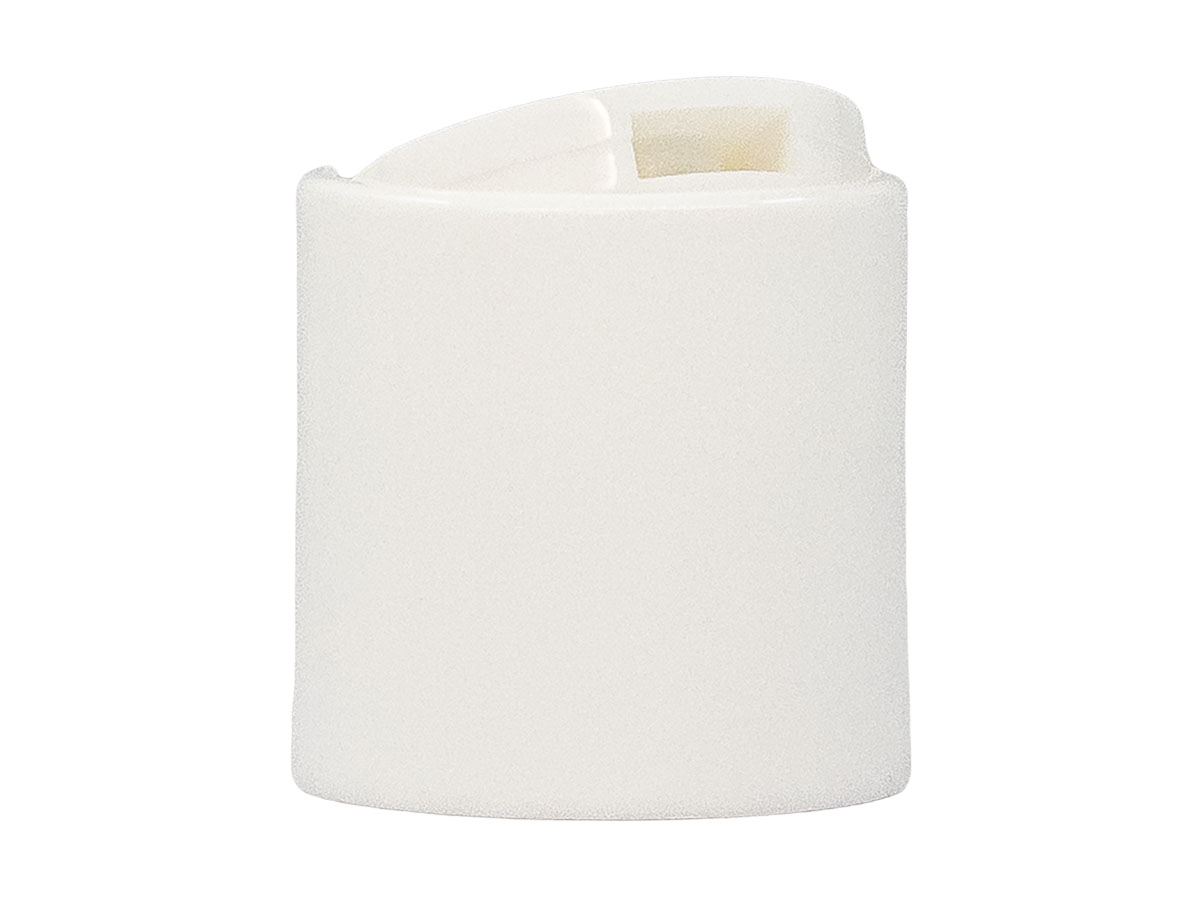 24/410 Finish, White, Caps, Dispensing, Smooth, Disc-Top, .315" Orf, (F)