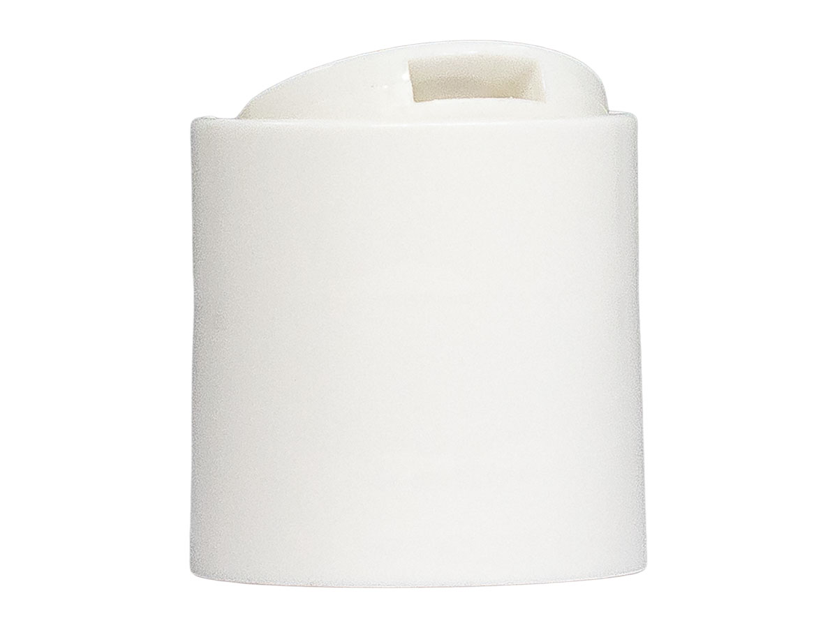 24/410 Finish, White, Caps, Dispensing, Smooth, Disc-Top, .330" Orf, (F)