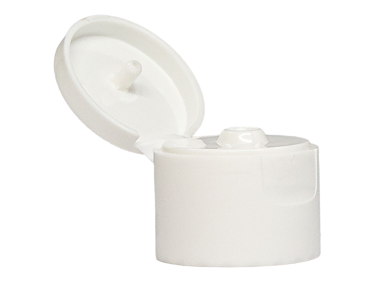 24/410 Finish, White, Caps, Dispensing, Smooth, Snap-Top, .114" Orf