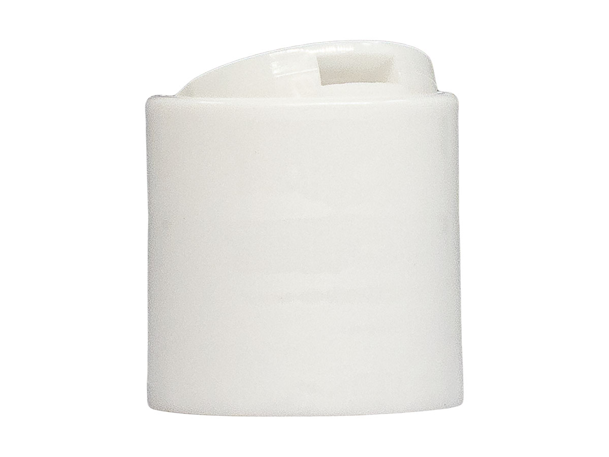 24/410 Finish, White, Caps, Dispensing, Smooth, Disc-Top, .300" Orf, (F)