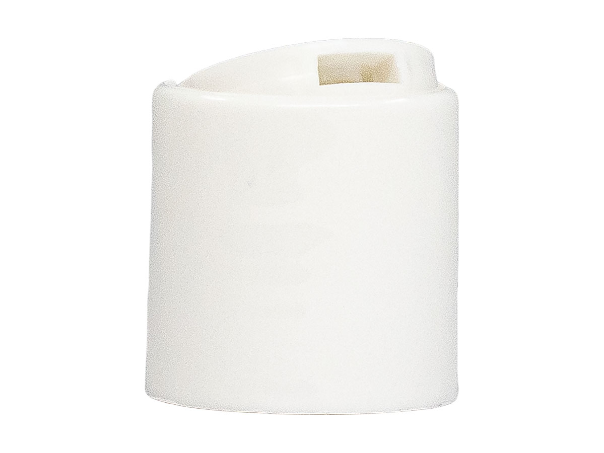 24/410 Finish, White, Caps, Dispensing, Smooth, Disc-Top, .310" Orf, PS Lnr