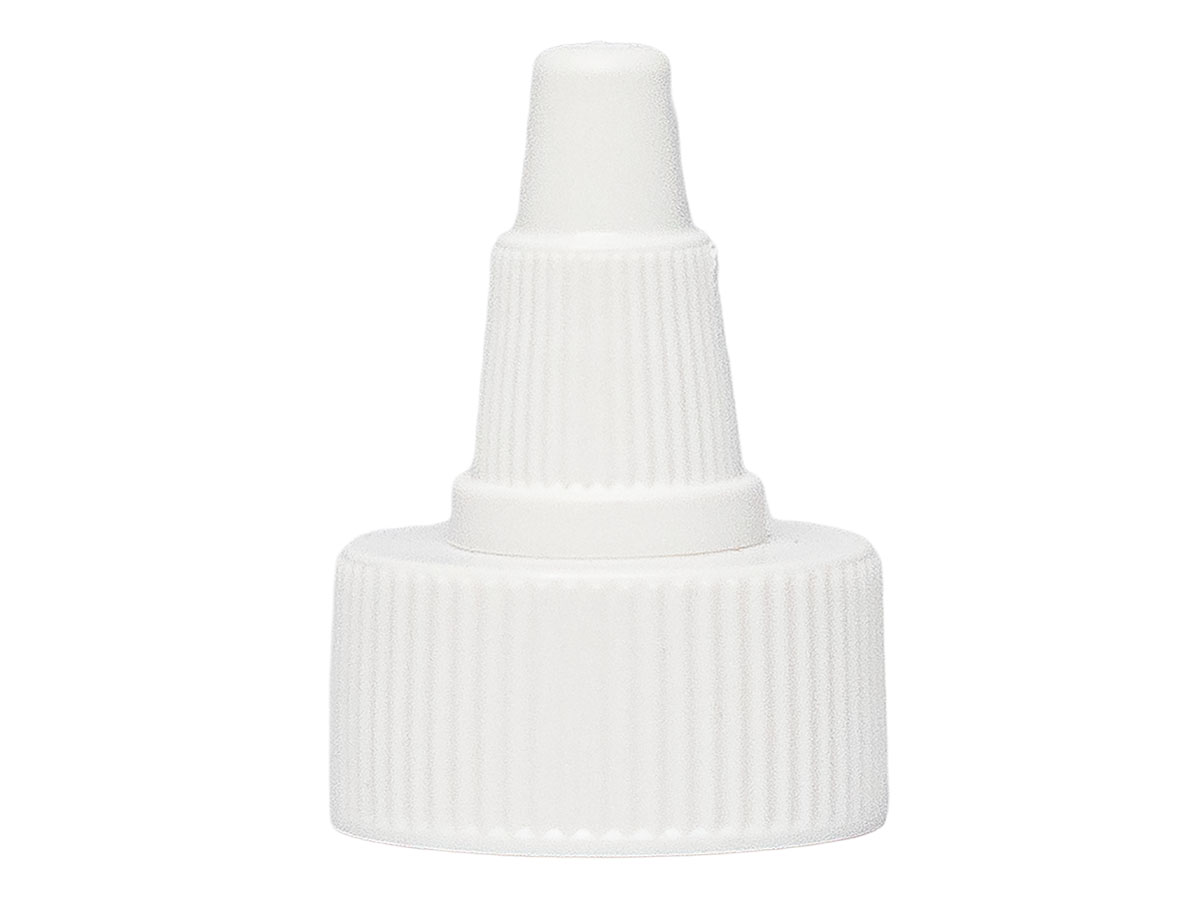 24/410 Finish, White, Caps, Dispensing, Fine Ribbed, Twist Open/Close, .114" Orf