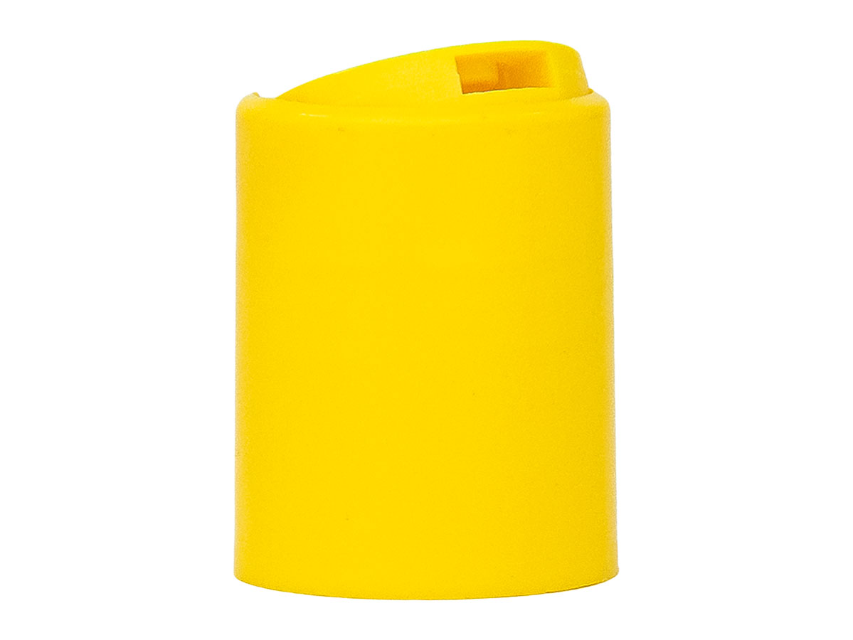 24/415 Finish, Yellow, Caps, Dispensing, Smooth, Disc-Top, .315" Orf, (D)