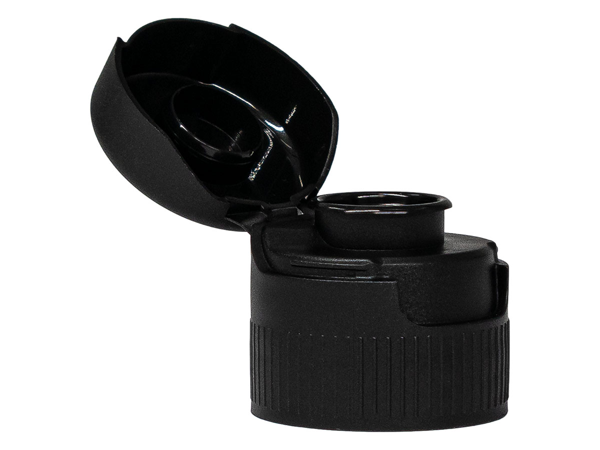 28/410 Finish, Black, Caps, Dispensing, Snap-Top, .522" Orf, HS Lnr, (F)