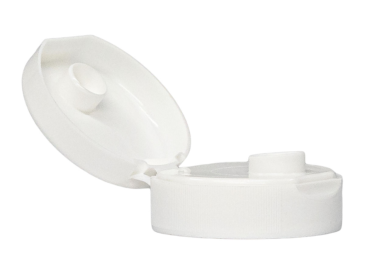 38/400 Finish, White, Caps, Dispensing, Fine Ribbed, Snap-Top, .391" Orf, HS Lnr