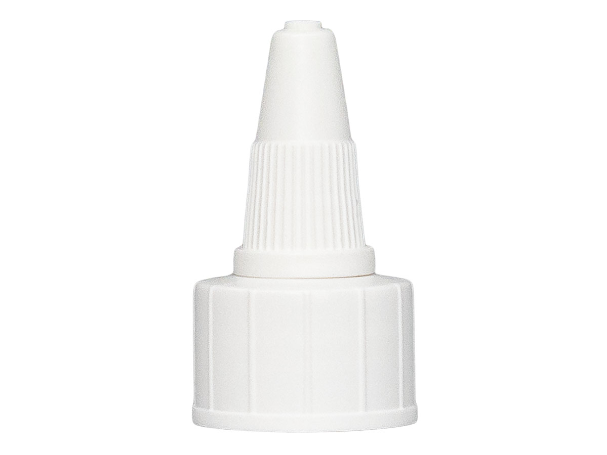 24/410 Finish, White, Caps, Dispensing, Ribbed, Twist Open/Close, .176" Orf, Hs Lnr