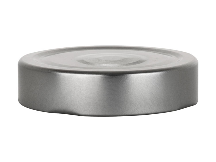 70mm 4 Lug Finish, Silver, Caps, Metal, Smooth, Beige Inner, Plastisol Lnr