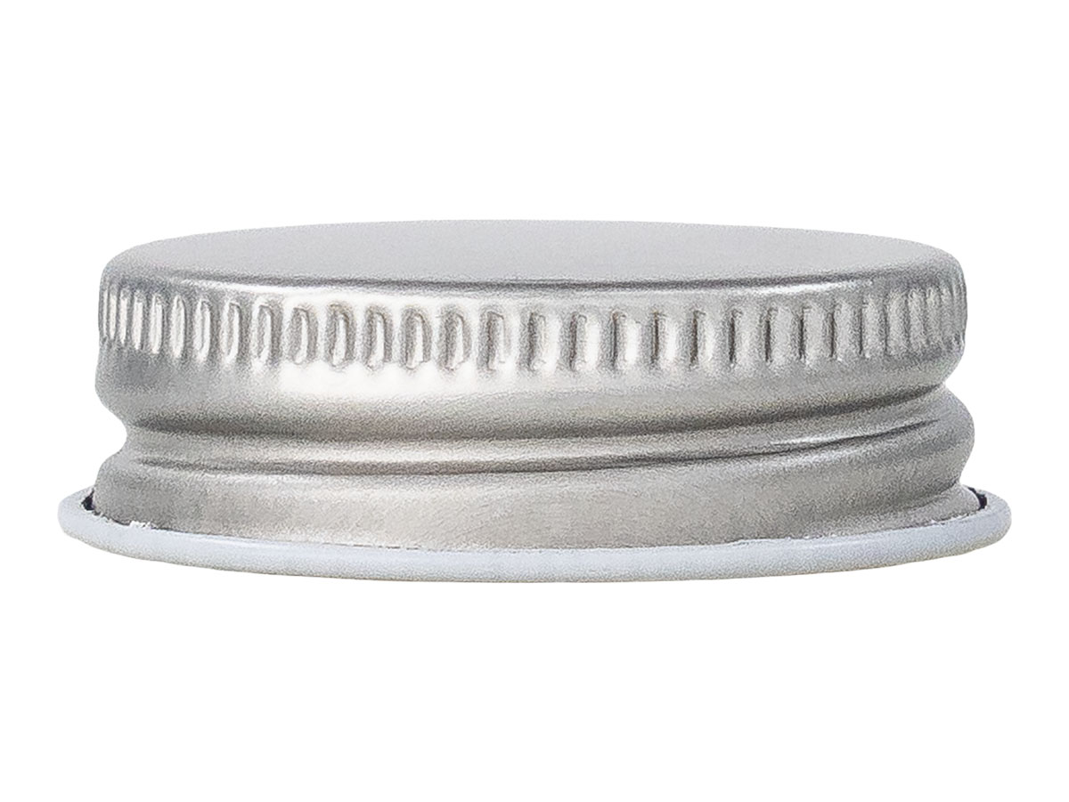 33/400 Finish, Silver, Caps, Metal, Ribbed Neck, White Inner, Plastisol Lnr
