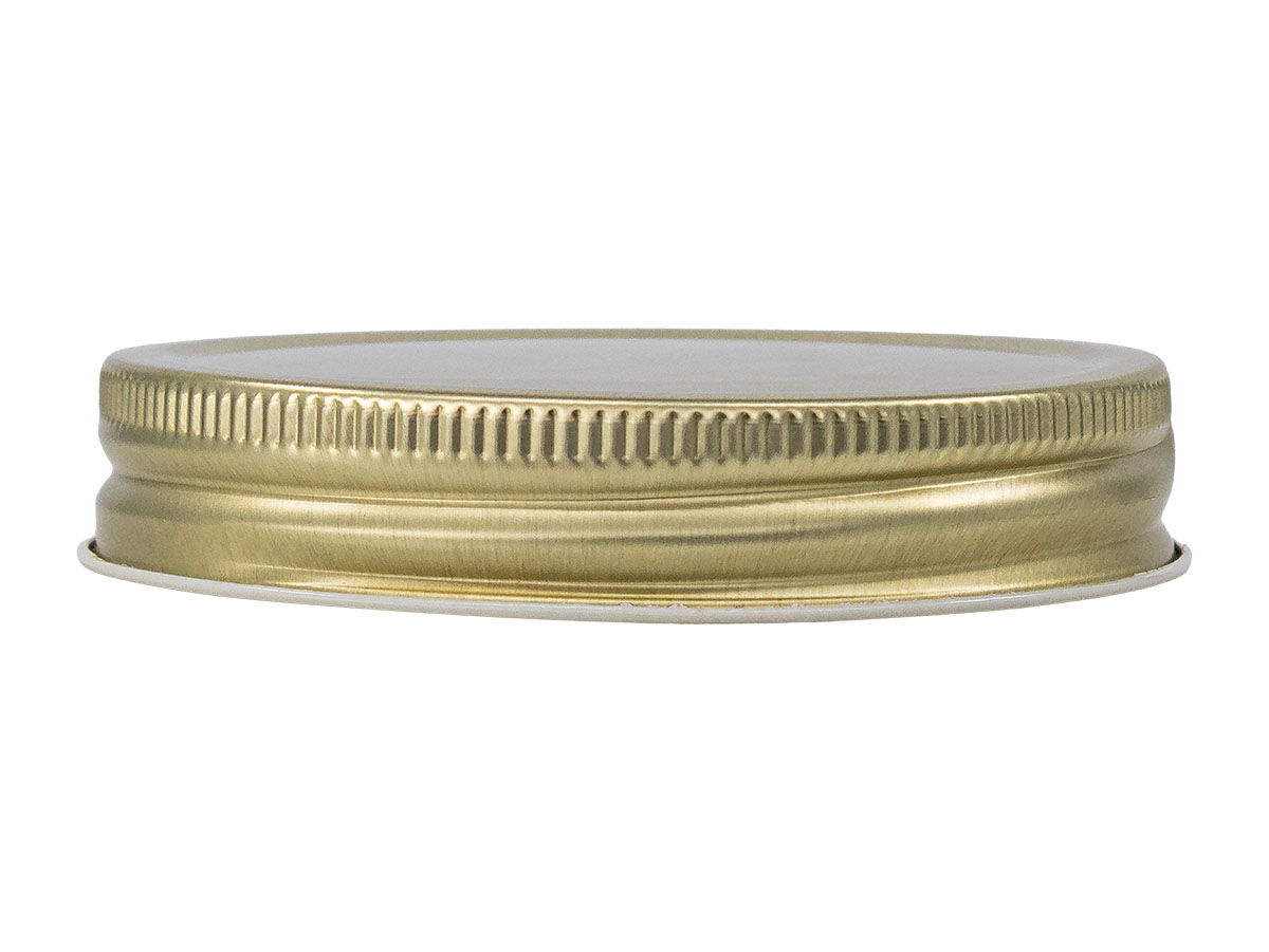 86/460 Finish, Gold, Caps, Metal, Ribbed Neck, Beige Inner, Plastisol Lnr