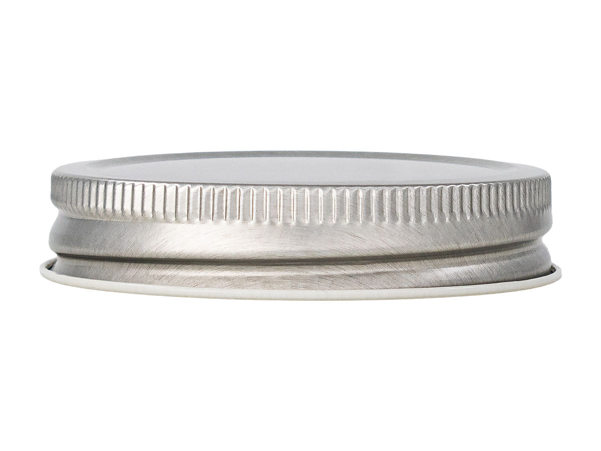 70/450 Finish, Silver, Caps, Metal, Ribbed Neck, Beige Inner, Plastisol Lnr