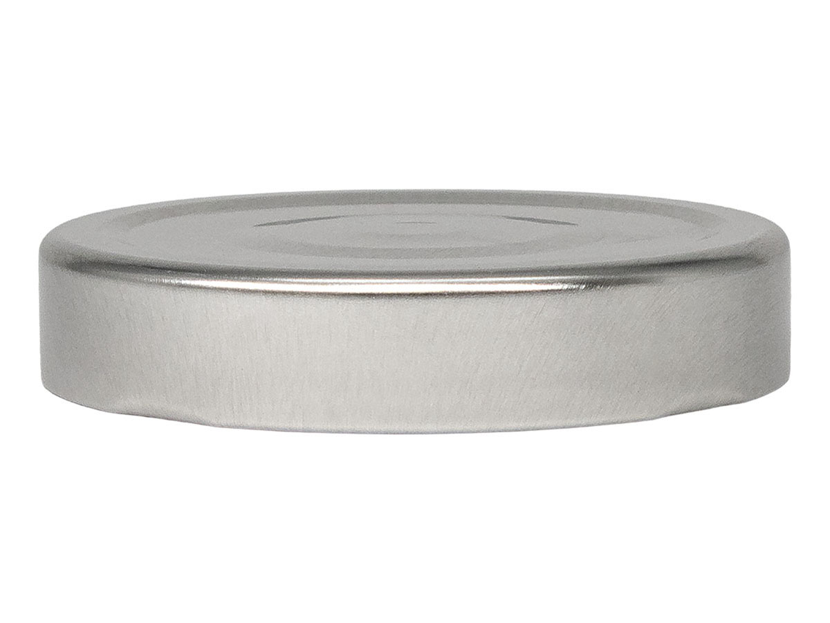 70mm 4 Lug Finish, Silver, Caps, Metal, Smooth, Beige Inner, Plastisol Lnr