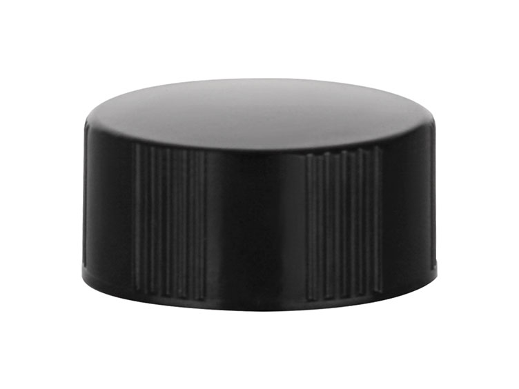 24/400 Finish, Black, Caps, Phenolic, Ribbed, Smooth Top, Foam Lnr
