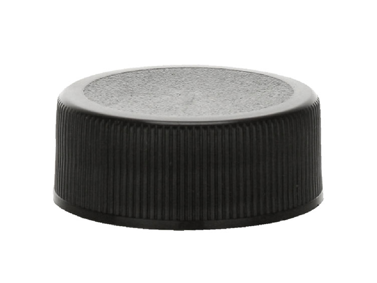 28/400 Finish, Black, Caps, Fine Ribbed, Stipple Top, Pulp/HS Lnr
