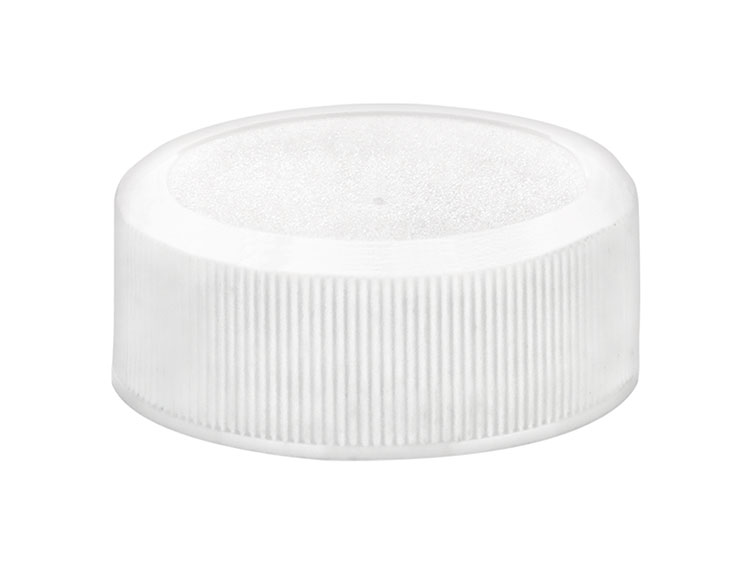 38/400 Finish, White, Caps, Fine Ribbed, Stipple Top, Stacking Ring, Foam Lnr