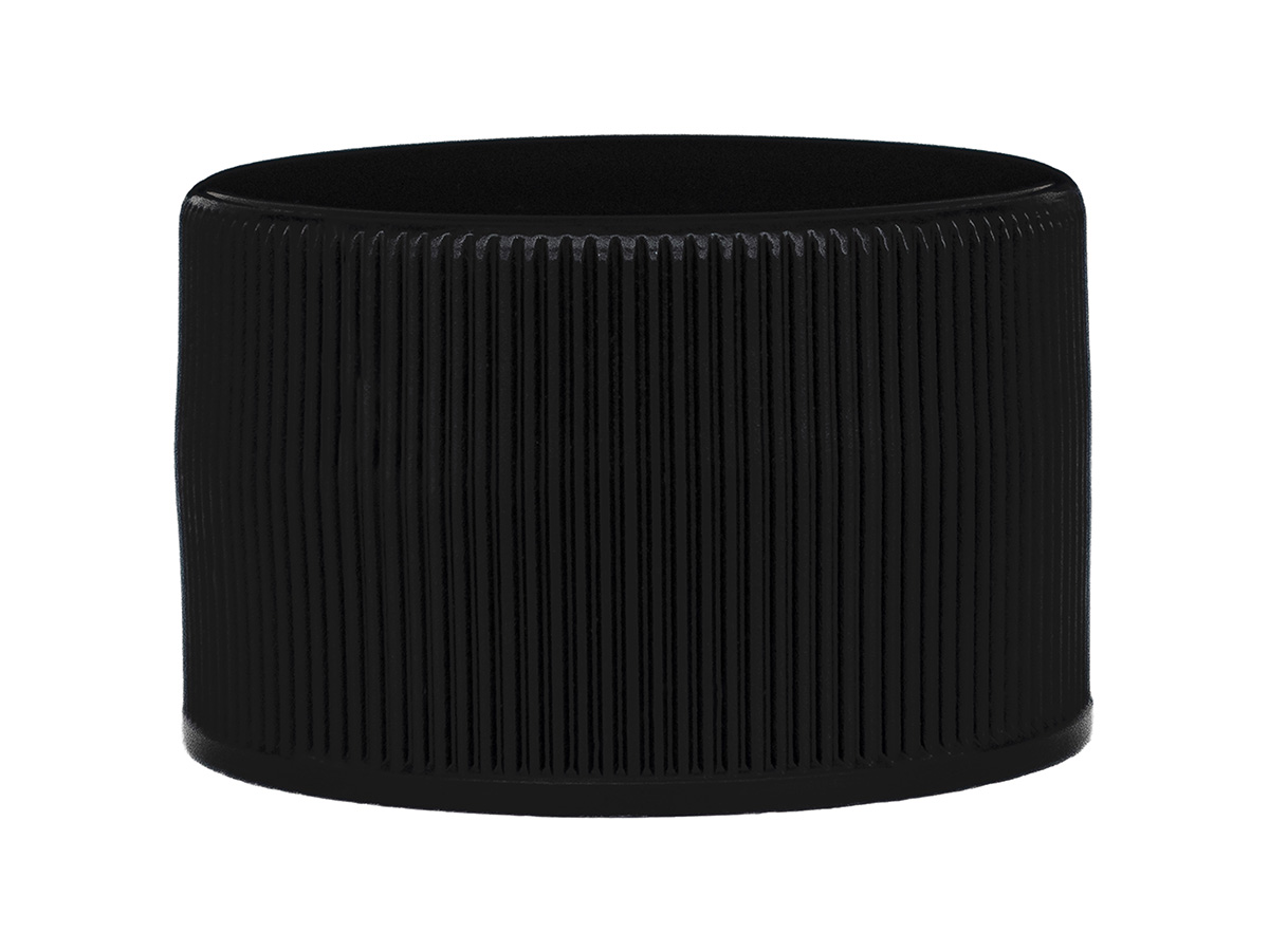 28/410 Finish, Black, Caps, Fine Ribbed, Smooth Top, HS Lnr