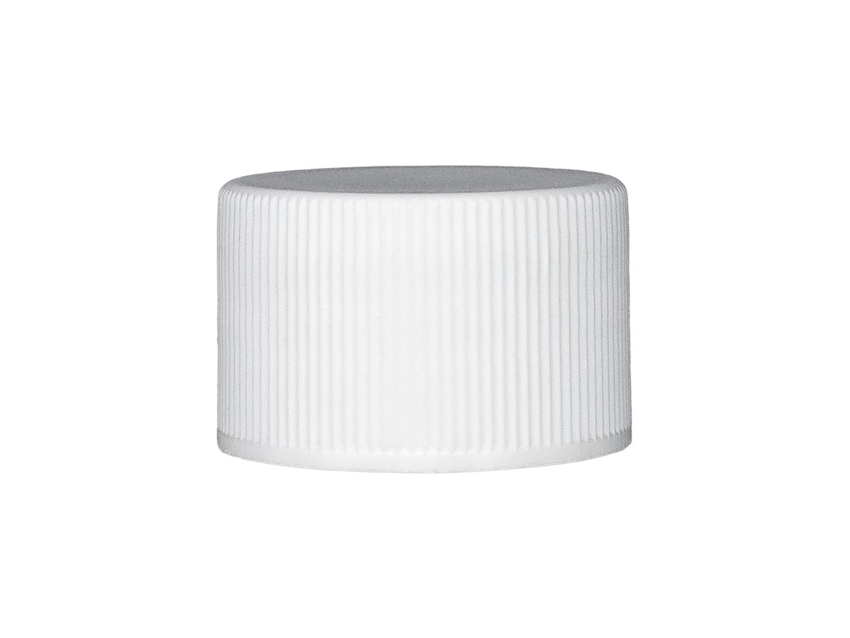 24/410 Finish, White, Caps, Fine Ribbed, Matte Top, Foam Lnr