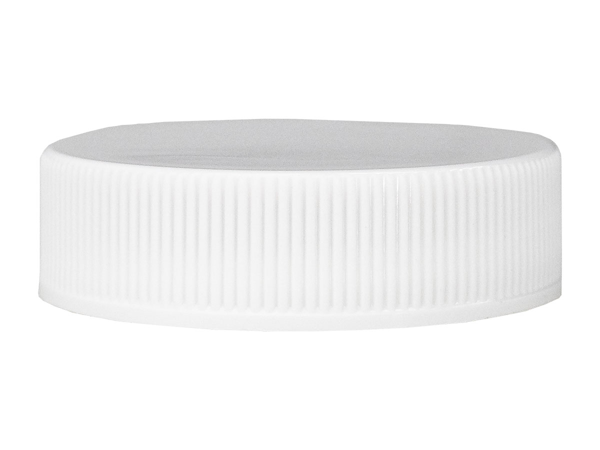 38/400 Finish, White, Caps, Fine Ribbed, Smooth Top, Pulp/HS Lnr