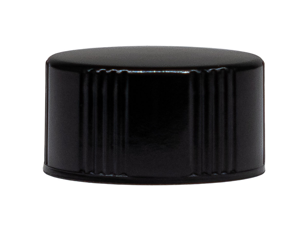 18/400 Finish, Black, Caps, Phenolic, Ribbed, Smooth Top, Cone Lnr