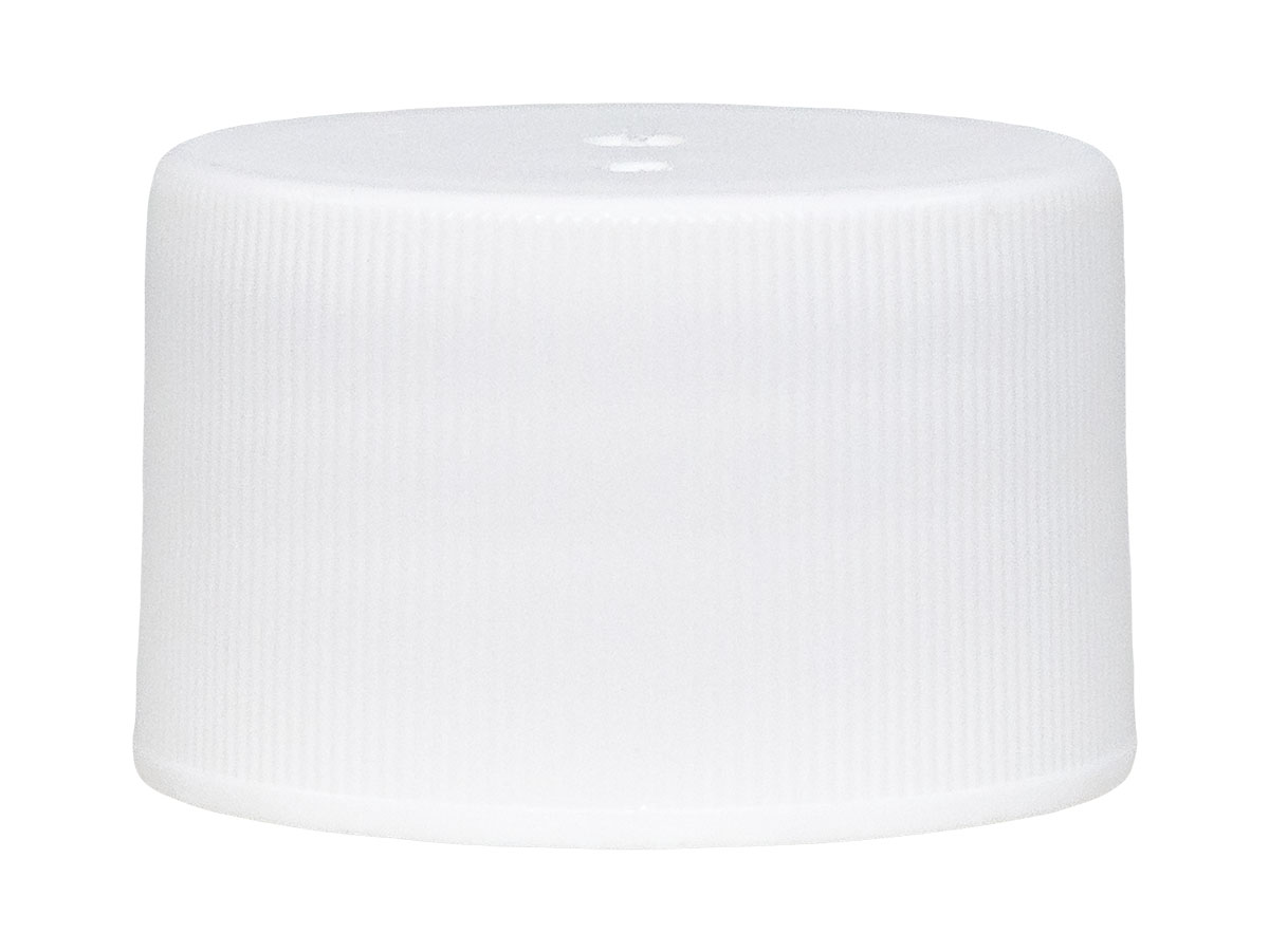 28/410 Finish, White, Caps, Fine Ribbed, Vented, Matte Top, Dual Lnr, Foam And HS