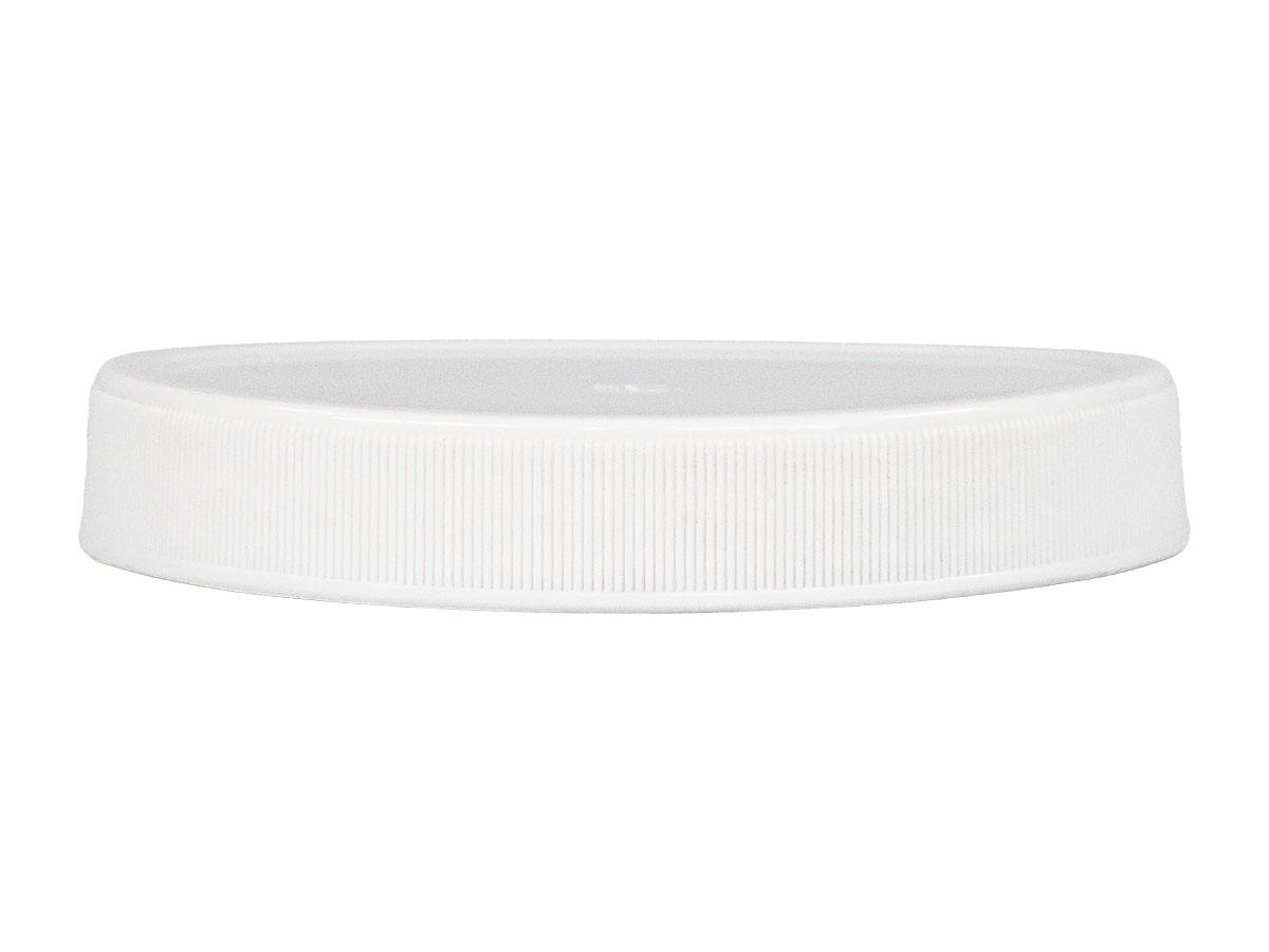 89/400 Finish, White, Caps, Fine Ribbed, Smooth Top, Stacking Ring, HS Lnr