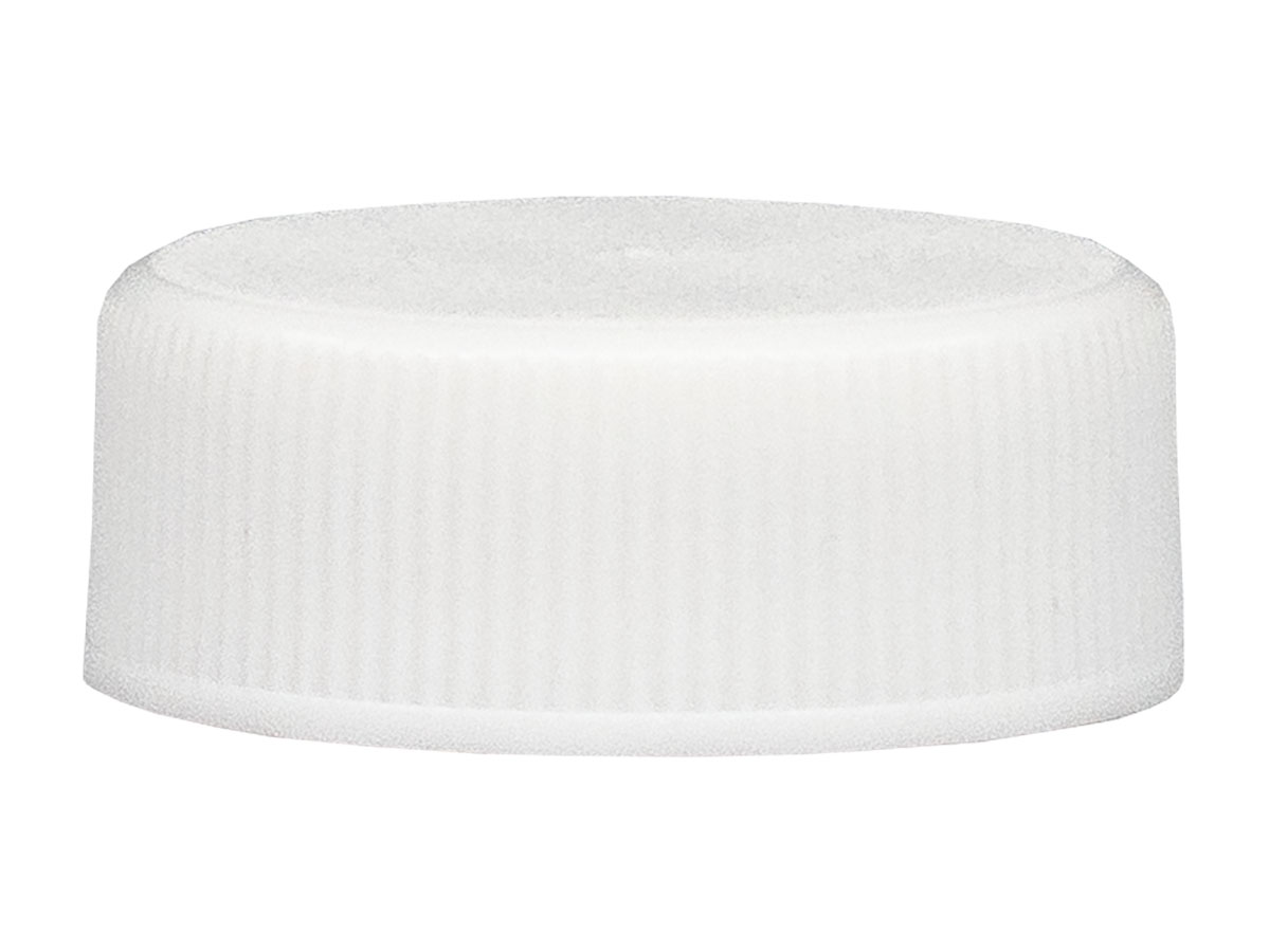 28/400 Finish, White, Caps, Fine Ribbed, Stipple Top, PS Lnr