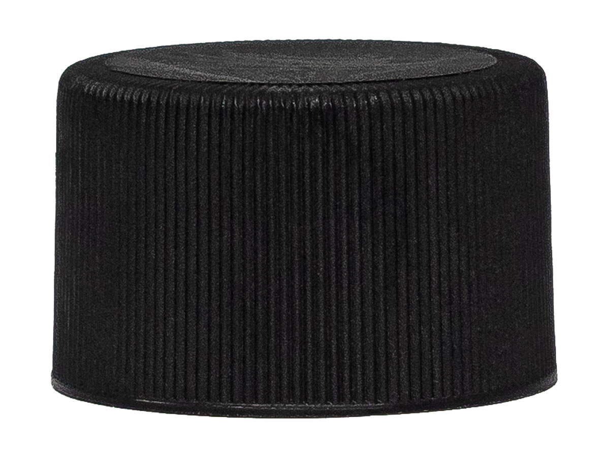 28/410 Finish, Black, Caps, Fine Ribbed, Matte Top, Foam Lnr