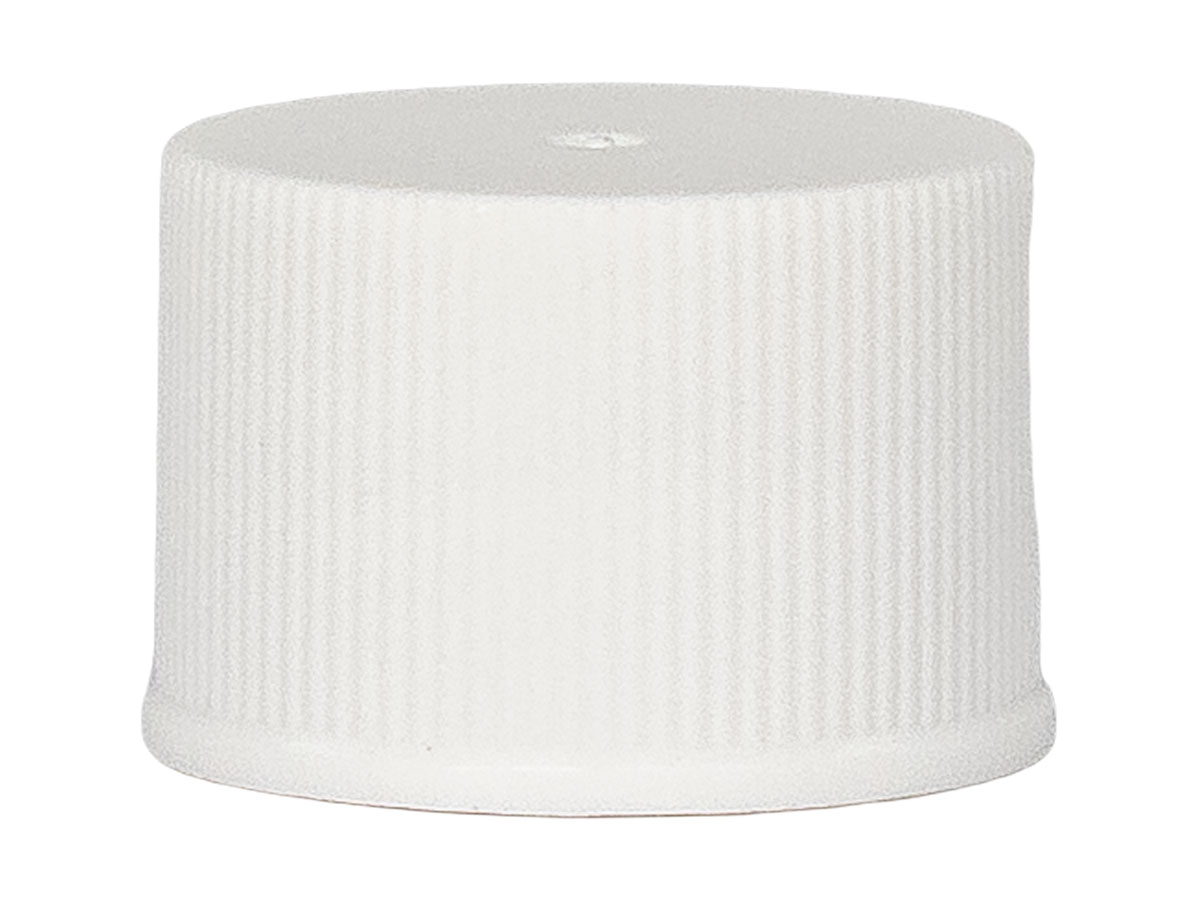 20/410 Finish, White, Caps, Fine Ribbed, Smooth Top, HS Lnr