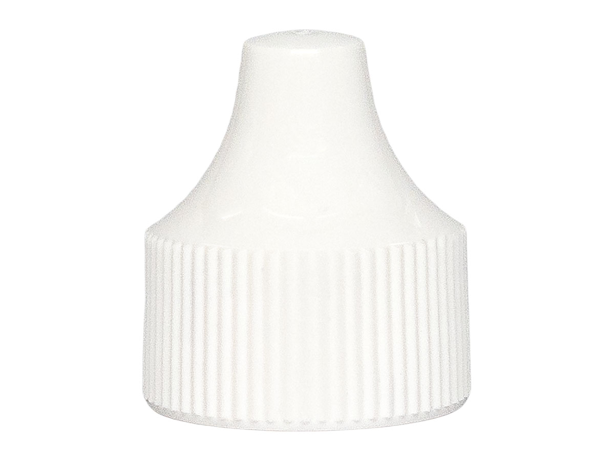 20/410 Finish, White, Caps, Fine Ribbed, Dropper Tip Style