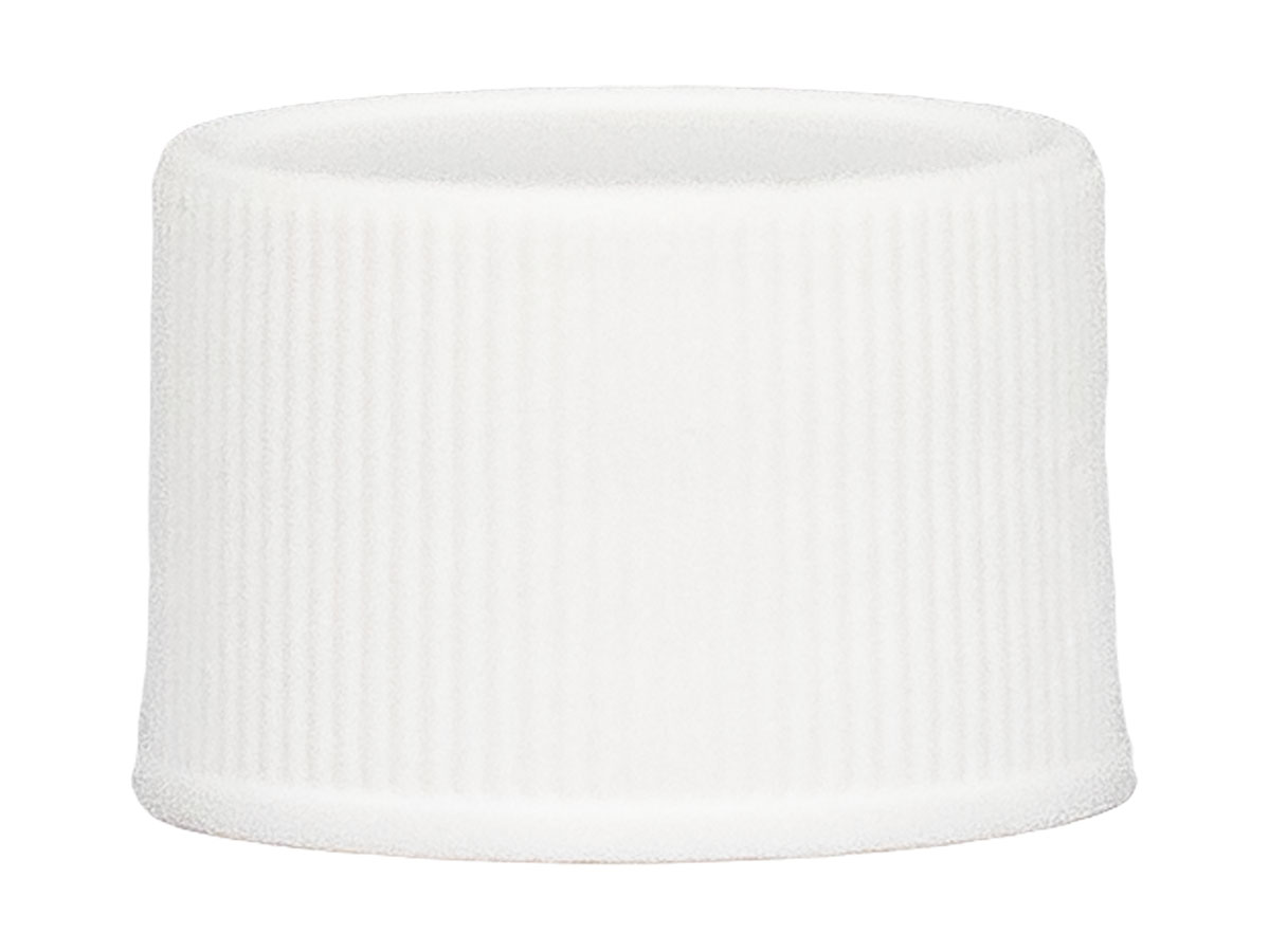 20/410 Finish, White, Caps, Fine Ribbed, Smooth Top, Plug Seal