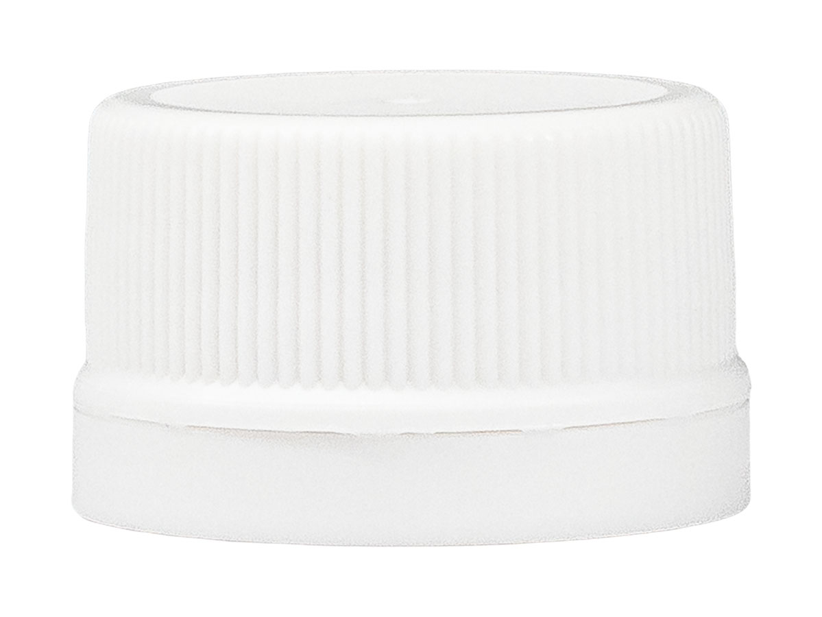 28mm TE Finish, White, Caps, Fine Ribbed, Beverage Style, Matte Top, Foam Lnr