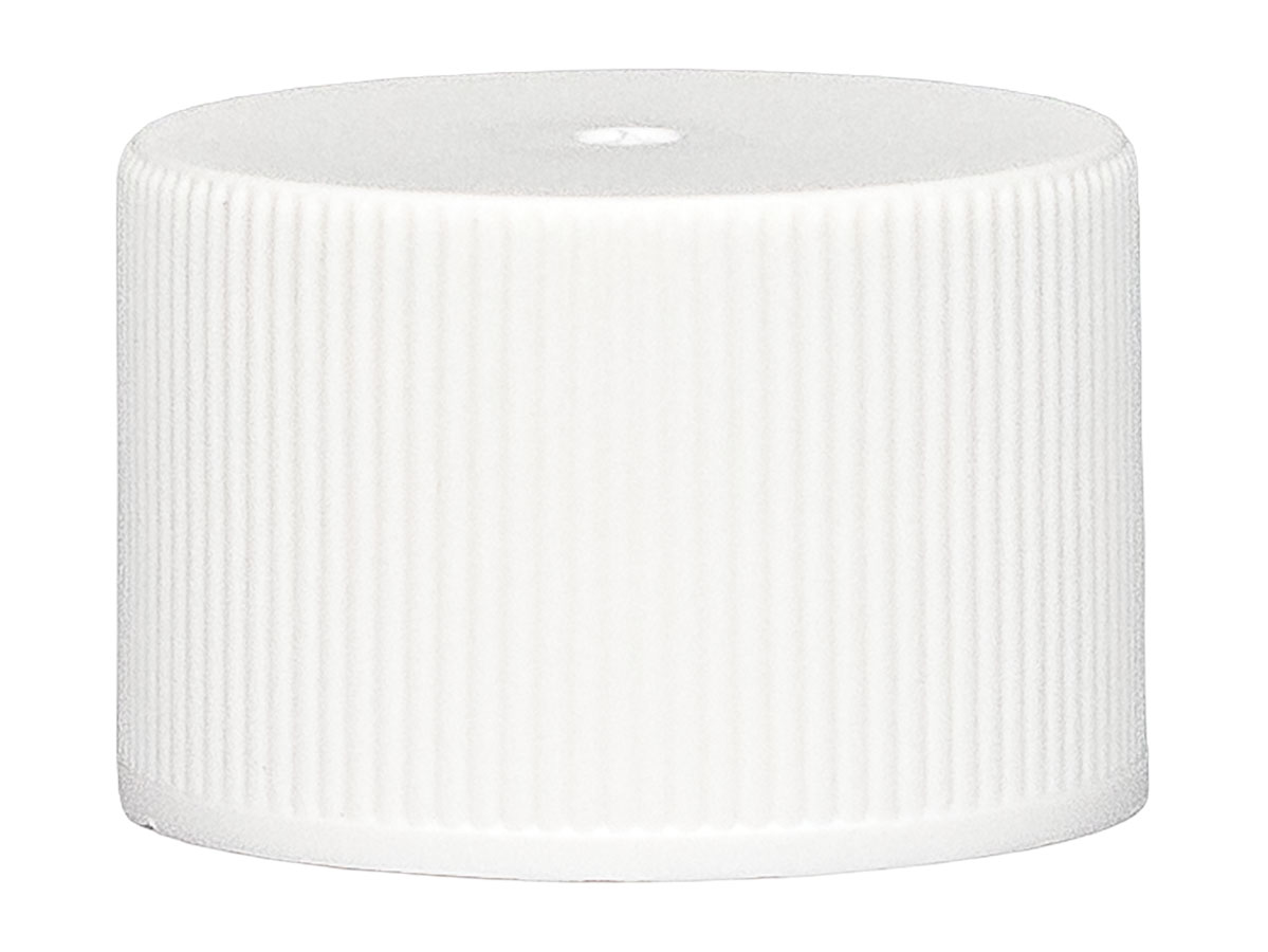 24/410 Finish, White, Caps, Fine Ribbed, Matte Top, PS Lnr