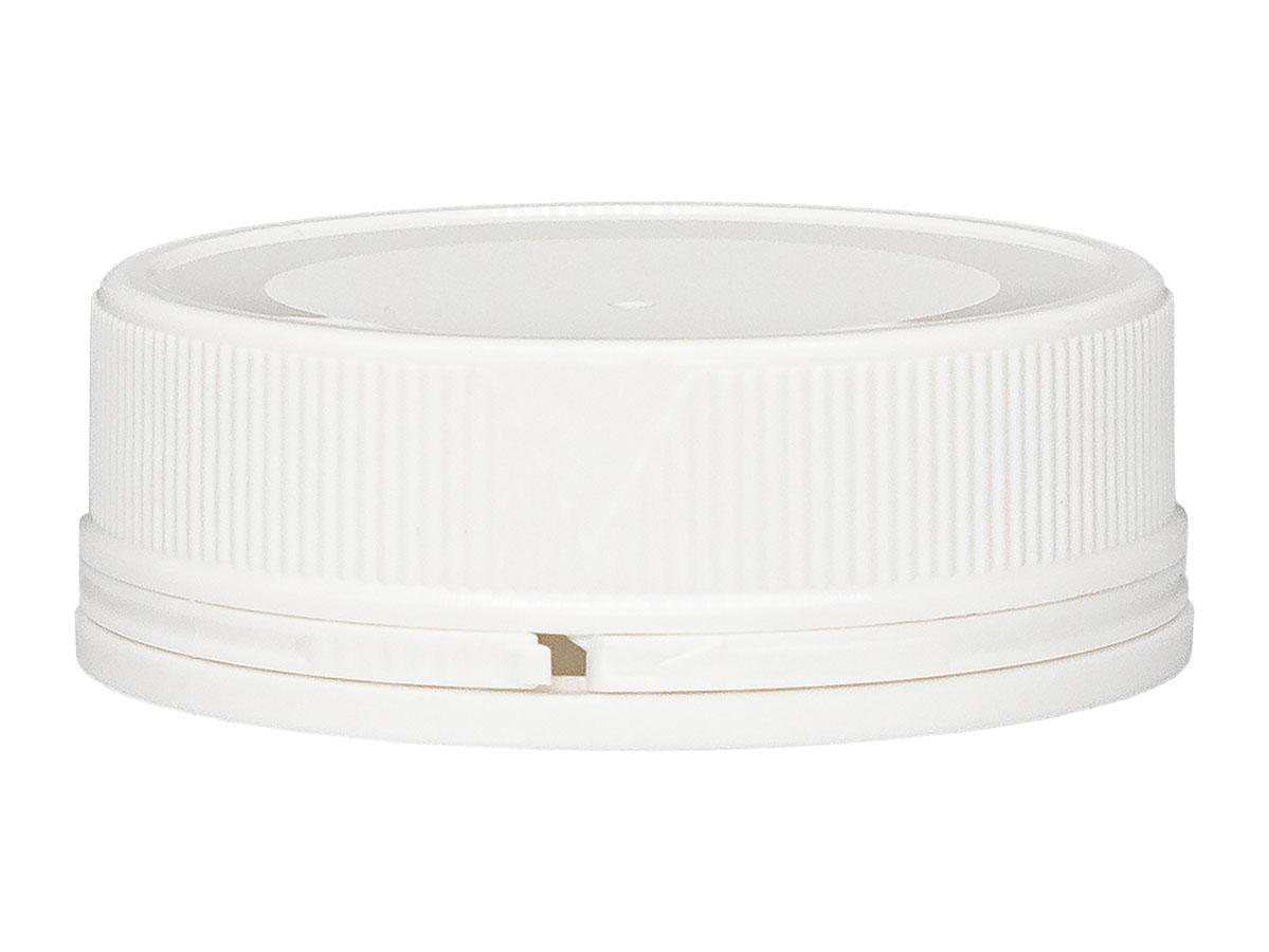 58mm TE Finish, White, Caps, Fine Ribbed, Matte Top, Foam Lnr