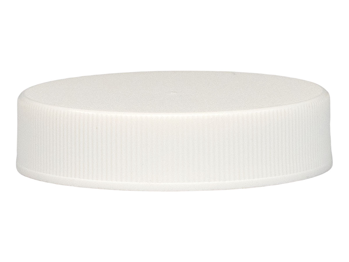 45/400 Finish, White, Caps, Fine Ribbed, Stipple Top, Pulp/HS Lnr
