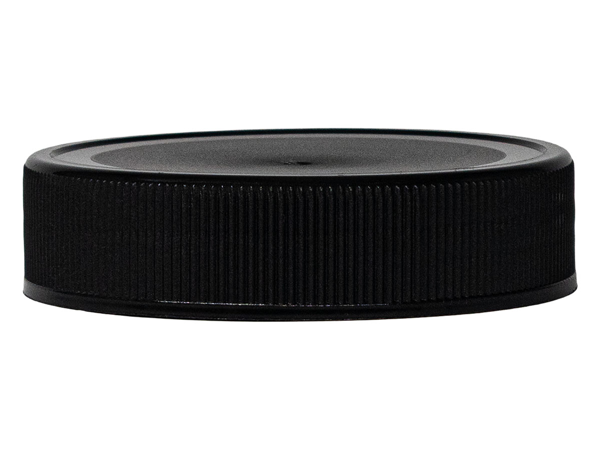 70/445 Finish, Black, Caps, Fine Ribbed, Matte Top, Stacking Ring, HS Lnr