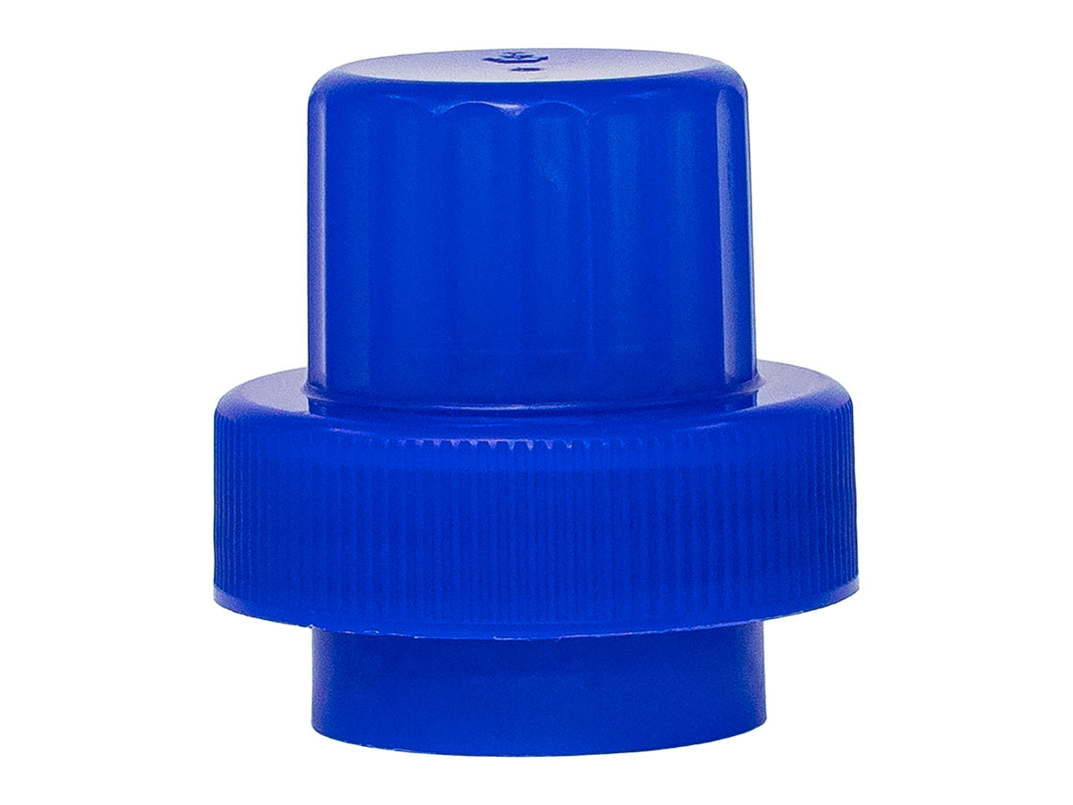 51mm Finish, Blue, Caps, Ribbed, Drain Back Style, 3 Fill Lines