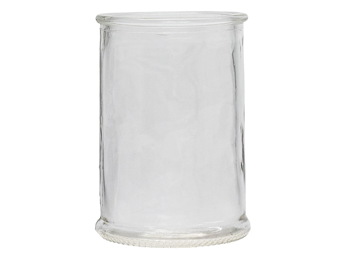 5 oz., Flint, Candle, Glass, Round, 2" Dia X 3 3/8" H