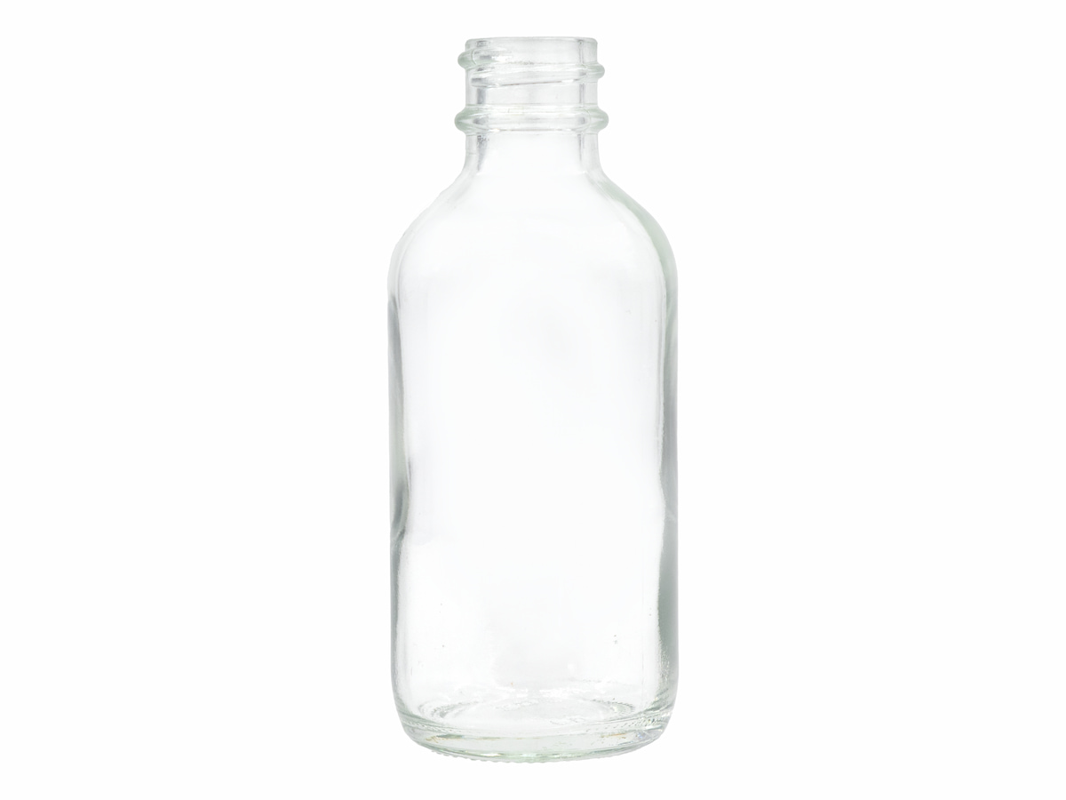 2 oz., 20/400 Finish, Flint, Bottles, Glass, Boston Round