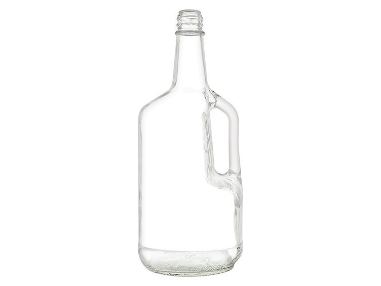 1.75 Liter, 33mm TE Finish, Flint, Bottles, Glass, Liquor Style Round, Handleware, Label Panel