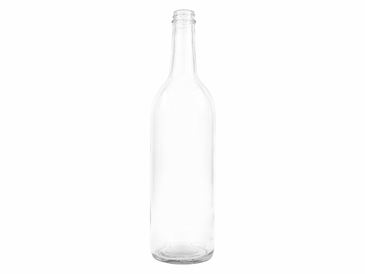 750 mL, 28/400 Finish, Flint, Bottles, Glass, Liquor Style Round