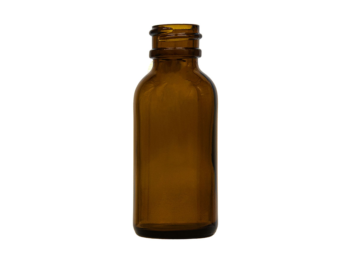 1 oz., 20/400 Finish, Amber, Bottles, Glass, Boston Round