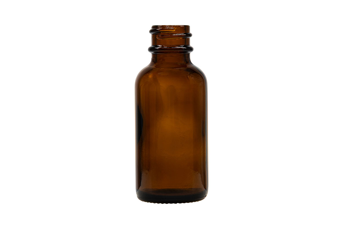 1 oz., 20/400 Finish, Amber, Bottles, Glass, Boston Round